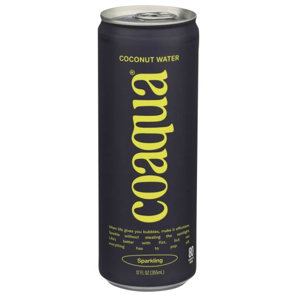 COAQUA: Sparkling Coconut Water, 12 fo