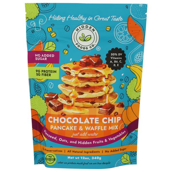 HIDDEN FOODS CO: Chocolate Chip Pancake and Waffle Mix, 12 oz
