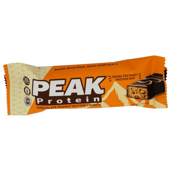 PEAK PROTEIN: Chocolate Peanut Butter Crunch Protein Bar, 2.1 oz