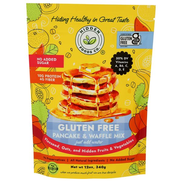 HIDDEN FOODS CO: Gluten Free Homestyle Pancake and Waffle Mix, 12 oz