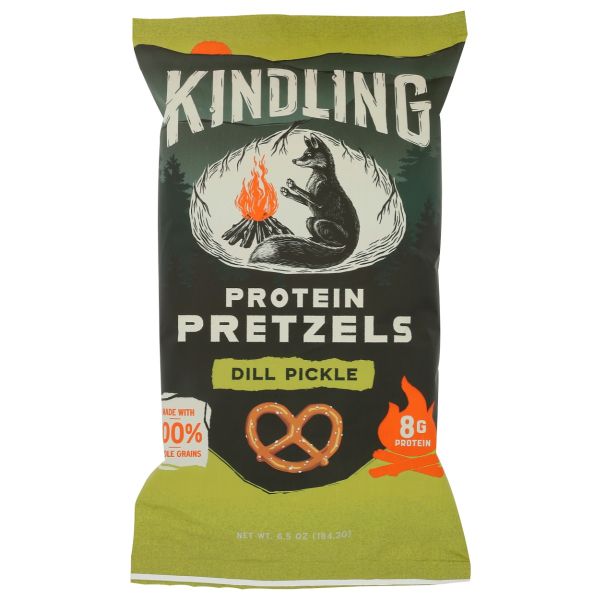 KINDLING SNACKS: Dill Pickle Protein Pretzels, 6.5 oz