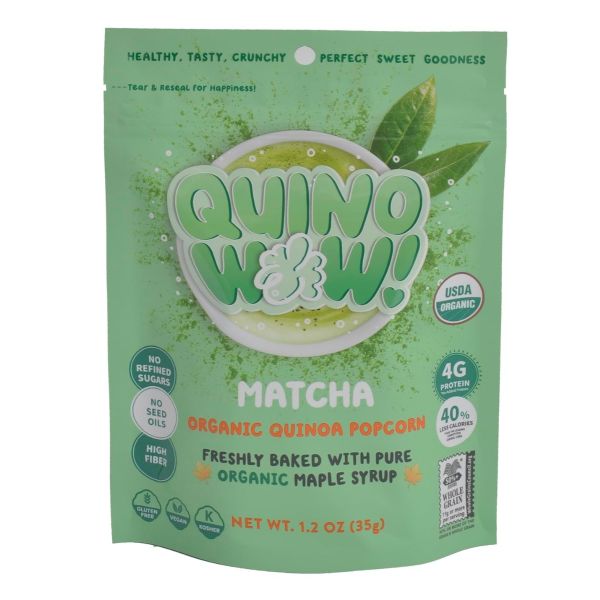 QUINOWOW: Matcha Organic Quinoa Popcorn, 1.2 oz