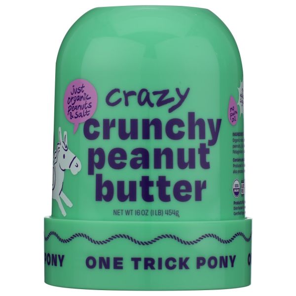 ONE TRICK PONY: Organic Crazy Crunchy Peanut Butter, 16 oz