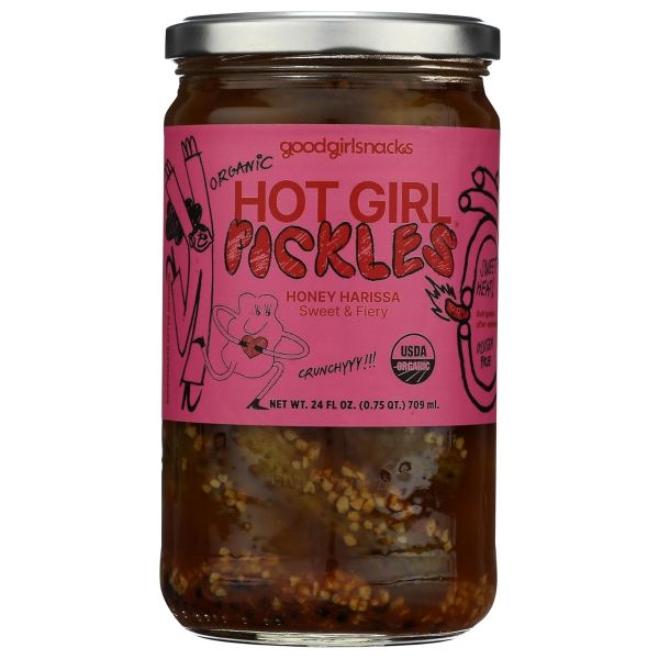 GOOD GIRL SNACKS: Organic Hot Girl Pickles Honey Harissa, 24 fo