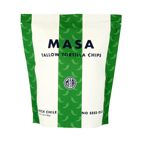 MASA: Hatch Chile Tallow Tortilla Chips, 5 oz
