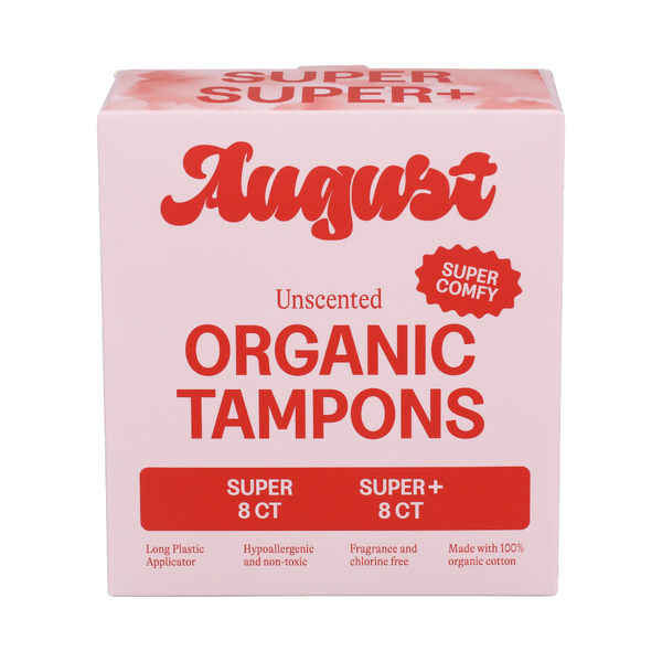 AUGUST: Super/Super Plus Combo Unscented Organic Tampons, 16 ea