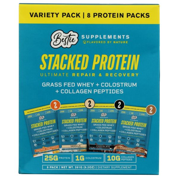 BESTIE SUPPLEMENTS: Stacked Protein Variety Pack 8 Pack, 10 oz