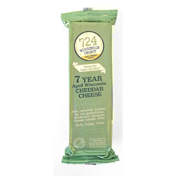 724 WISCONSIN SELECT: 7 Year Aged Wisconsin Cheddar Cheese, 5 oz