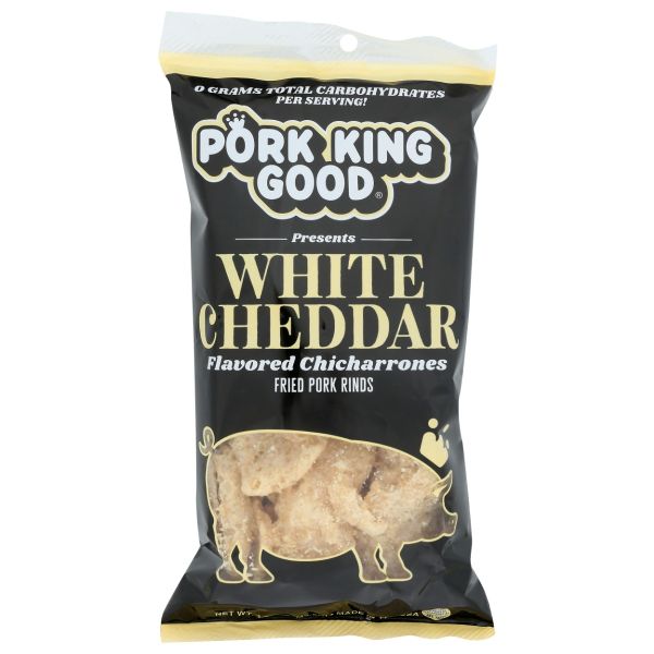 PORK KING GOOD: White Cheddar Pork Rinds, 1.75 oz