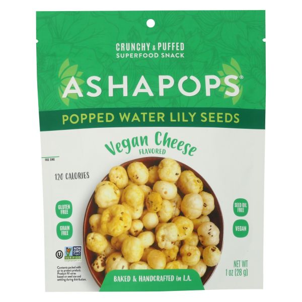 ASHAPOPS: Vegan Cheese Popped Water Lily Seeds, 1 oz