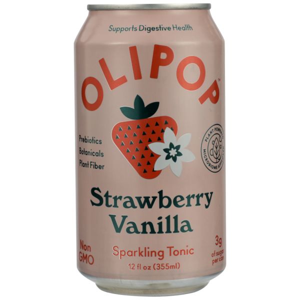 OLIPOP: Strawberry Vanilla Soda, 12 oz