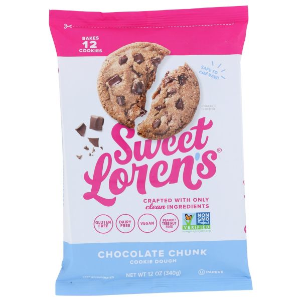 SWEET LORENS: Chocolate Chunk Cookie Dough, 12 oz