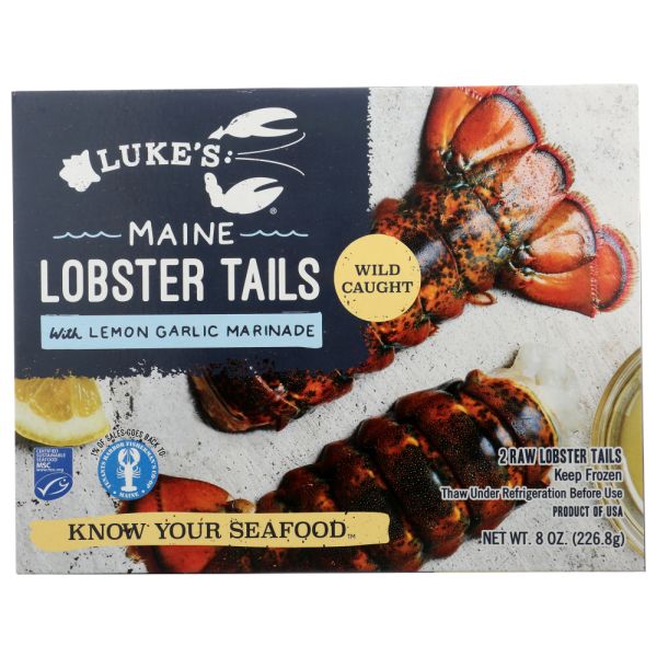 LUKES LOBSTER: Mainie Lobster Tails Lemon Garlic Marinade, 8 oz