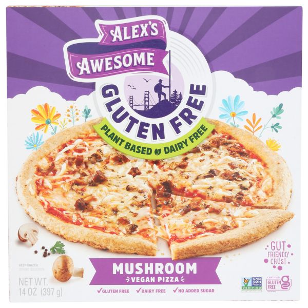 ALEXS AWESOME SOURDOUGH: Mushroom Vegan Pizza, 14 oz