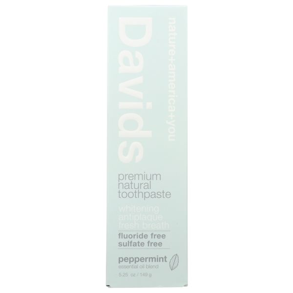 DAVIDS: Natural Peppermint Toothpaste, 5.25 oz