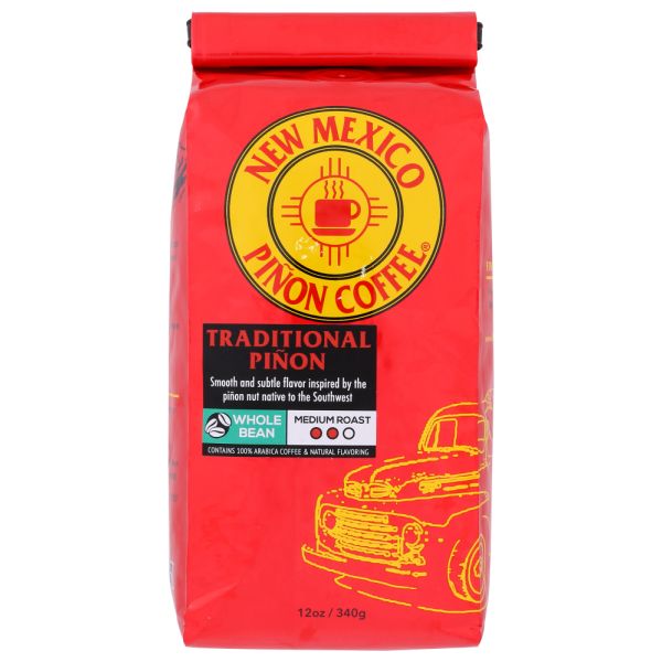 NEW MEXICO PINON COFFEE: Traditional Pinon Whole Bean Coffee, 12 oz