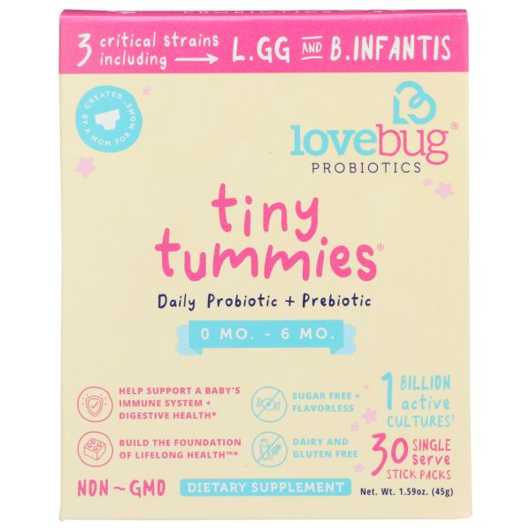 LOVEBUG PROBIOTICS: Probiotics Tiny Tummy, 30 Packs