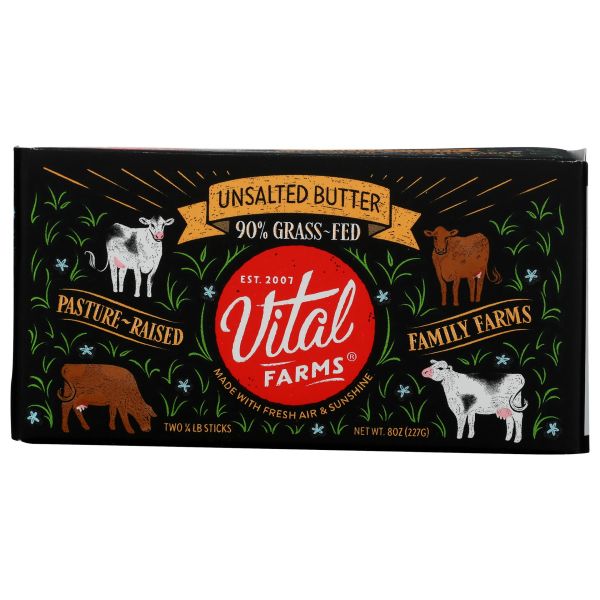 VITAL FARMS: Pasture-Raised Unsalted Butter, 8 oz