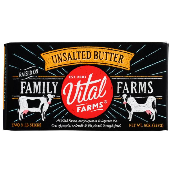 VITAL FARMS: Pasture-Raised Unsalted Butter, 8 oz
