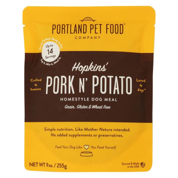 PORTLAND PET FOOD COMPANY: Homestyle Dog Meal Hopkins Pork N Potato, 9 oz
