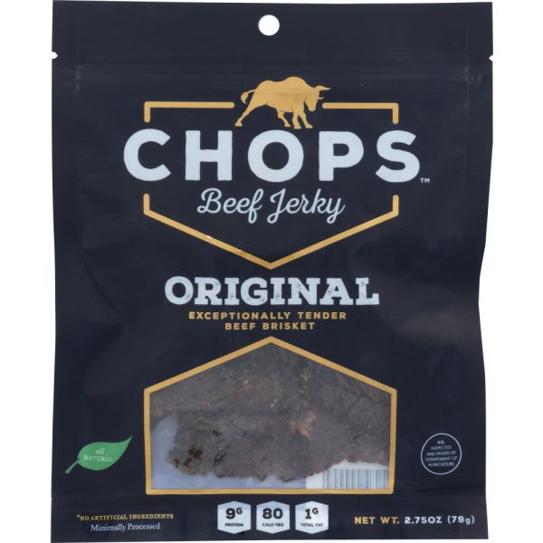 CHOPS SNACKS: Jerky Beef Original, 2.75 oz