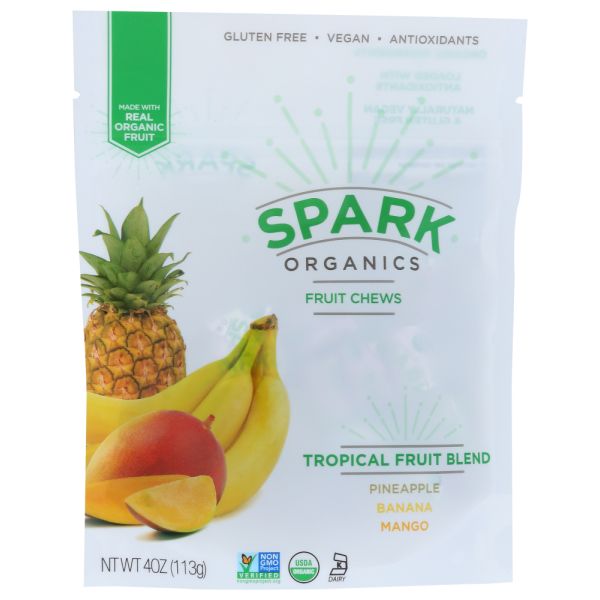 SPARK ORGANICS: Chews Tropical Blnd Fruit, 4 oz