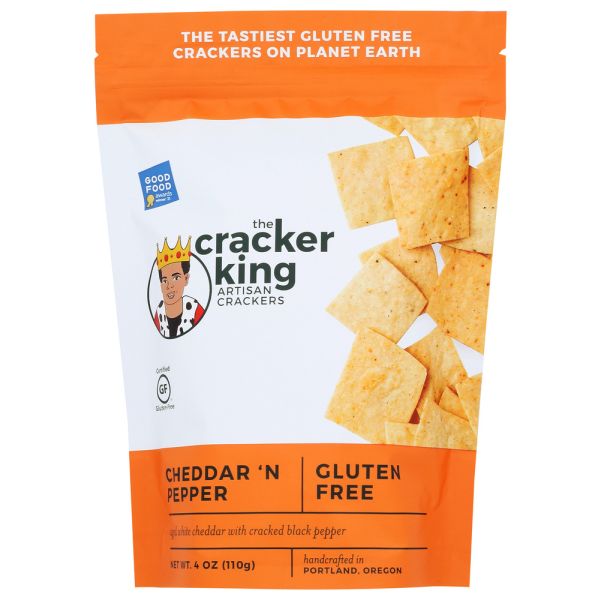 THE CRACKER KING: Cheddar N Pepper Crackers, 4 oz
