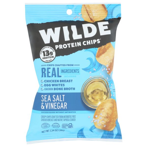 WILDE SNACKS: Chips Chicken Sea Salt Vinegar, 1.34 OZ