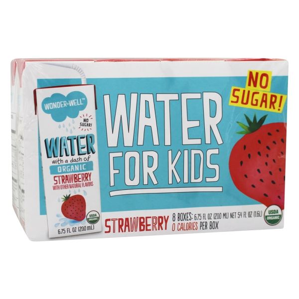WONDER WELL: Organic Water with a Dash of Strawberry Pack of 8, 54 oz