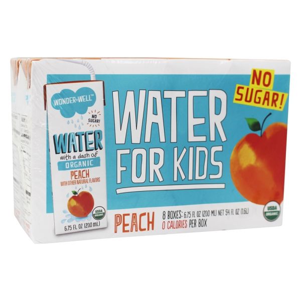 WONDER WELL: Organic Water with a Dash of Peach Pack of 8, 54 oz