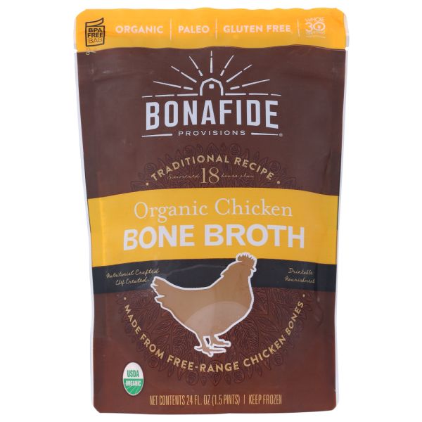 BONAFIDE: Organic Chicken Bone Broth, 24 oz