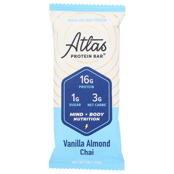 ATLAS BARS: Vanilla Almond Chai Protein Bar, 1.9 oz