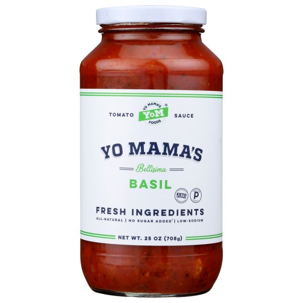YO MAMAS FOODS: Sauce Tomato Basil, 25 oz