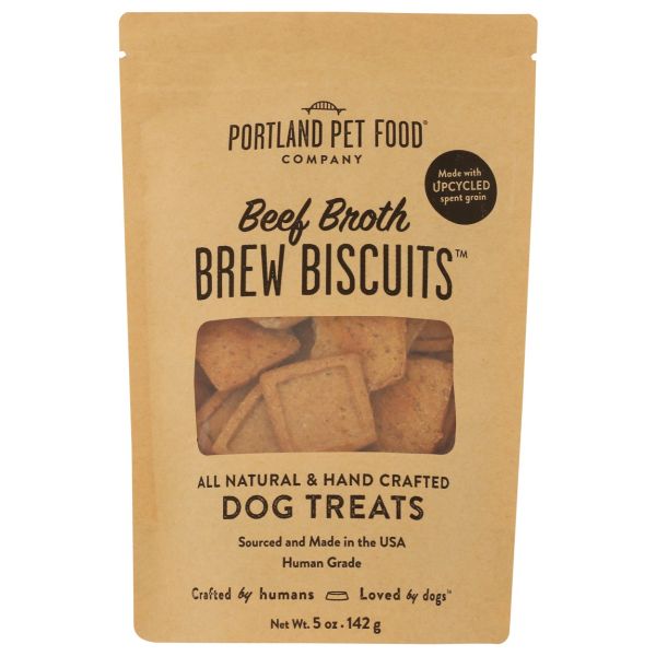 PORTLAND PET FOOD COMPANY: Beef Broth Brew Biscuits Dog Treats, 5 oz