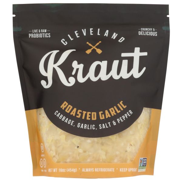 CLEVELAND KRAUT: Roasted Garlic Sauerkraut, 16 oz