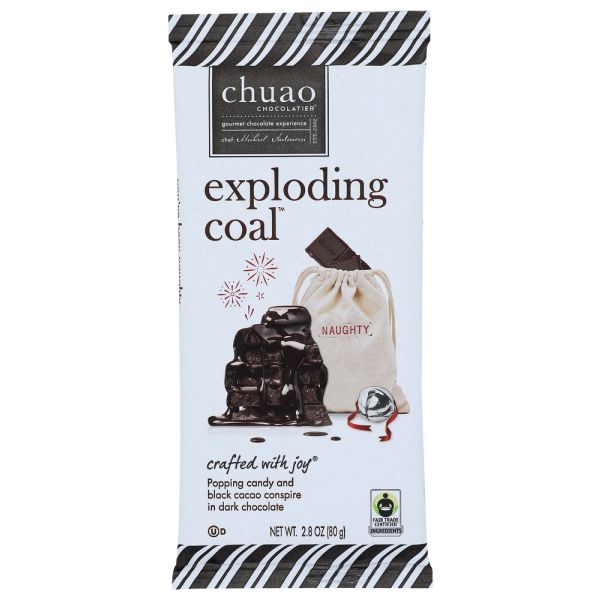 CHUAO CHOCOLATIER: Exploding Coal Chocolate Bar, 2.8 oz