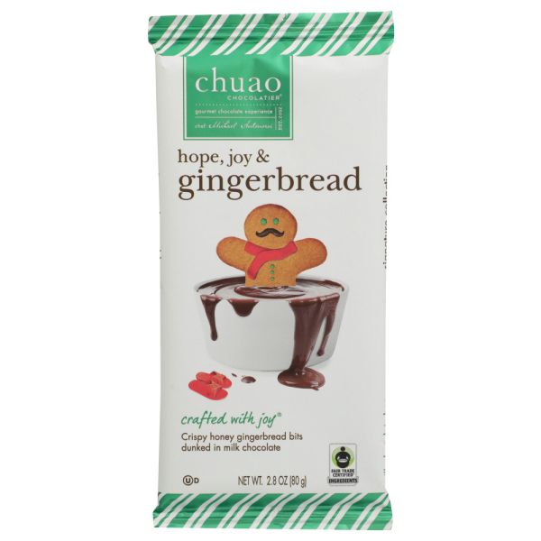 CHUAO CHOCOLATIER: Hope Joy and Gingerbread Chocolate Bar, 2.8 oz
