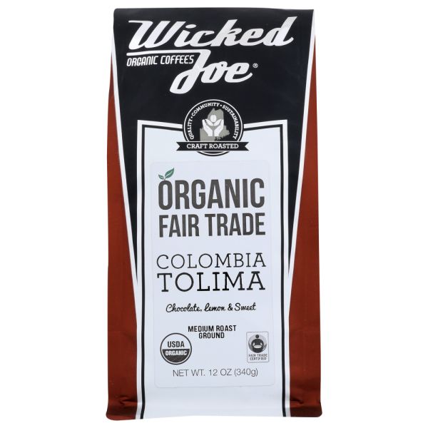 WICKED JOE COFFEE: Organic Colombia Ground Coffee, 12 oz