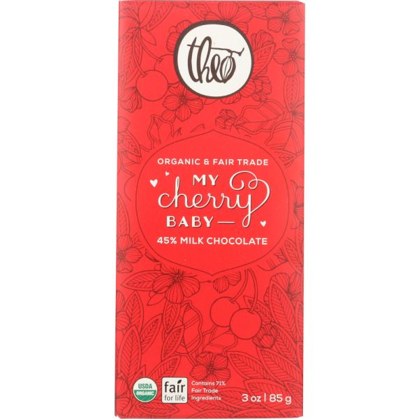THEO CHOCOLATE: My Cherry Baby Chocolate Bar, 3 oz