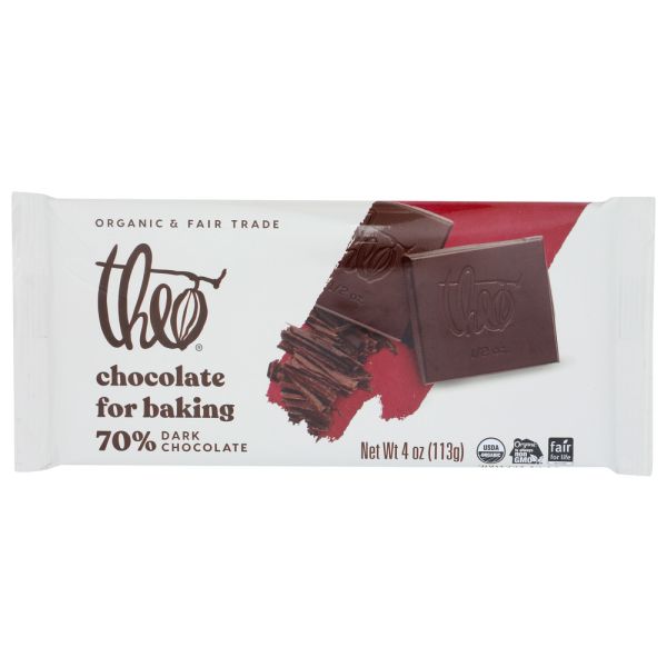 THEO CHOCOLATE: Bar Baking Dark 70%, 4 oz