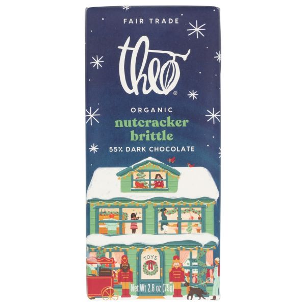 THEO CHOCOLATE: Organic Nutcracker Brittle 55 Percent Dark Chocolate, 2.8 oz