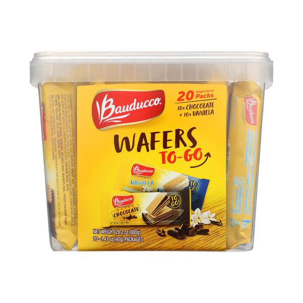 BAUDUCCO: Chocolate and Vanilla Wafer Cookies 20pc Single Serve, 28.2 oz