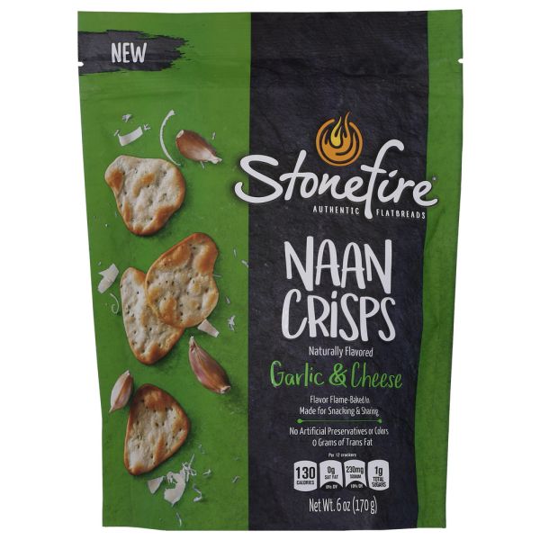 STONEFIRE: Parmesan Garlic Naan Crisps, 6 oz