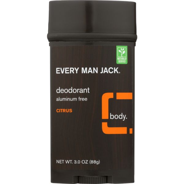 EVERY MAN JACK: Deodorant Stick Aluminum Free Citrus, 3 Oz
