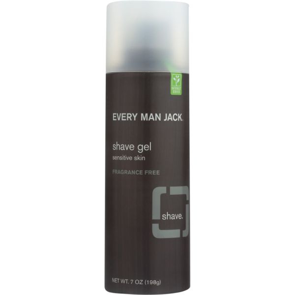 EVERY MAN JACK: Sensitive Skin Shave Gel Fragrance Free, 7 oz