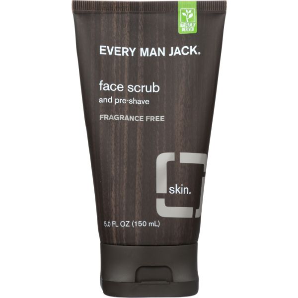 EVERY MAN JACK: Face Scrub and Pre-Shave Fragrance Free, 5 oz