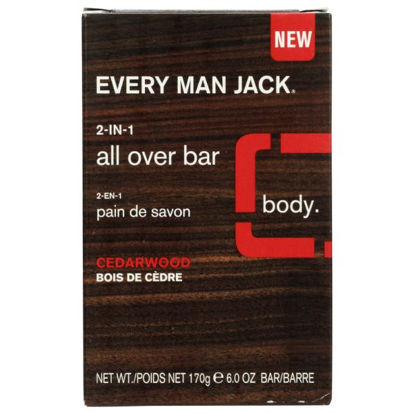 EVERY MAN JACK: Bar Soap 2In1 Cedarwood, 6 oz