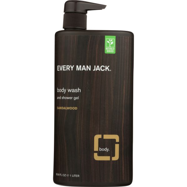 EVERY MAN JACK: Sandalwood Body Wash, 33.8 oz