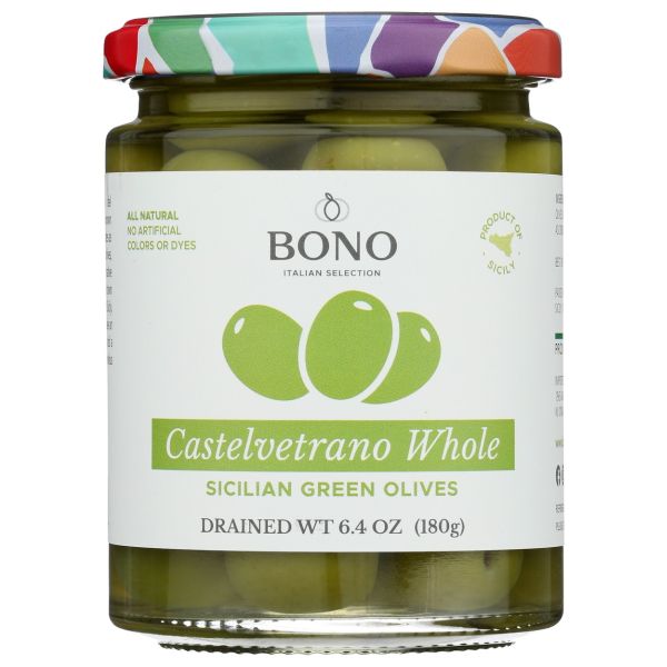 BONO: Castelvetrano Sicilian Whole Green Olives, 6.4 oz