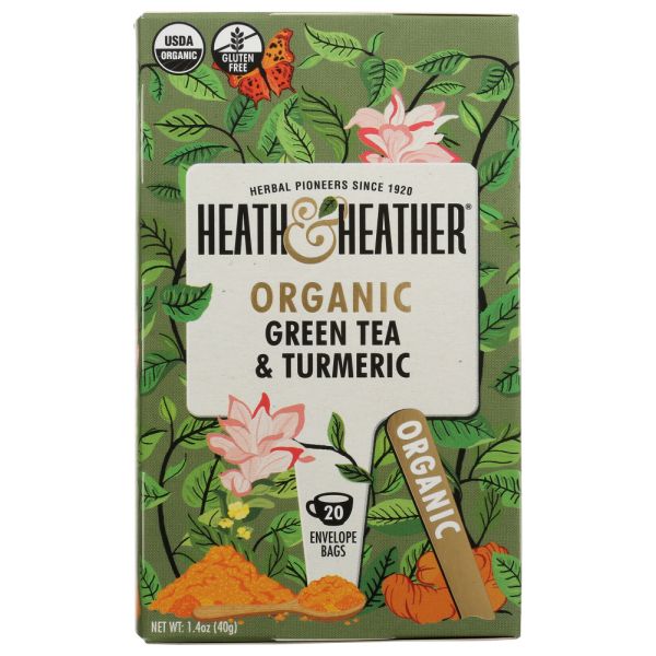 HEATH AND HEATHER: Tea Green Turmeric, 20 EA